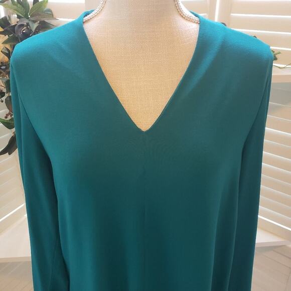 EILEEN FISHER TEAL VNECK TUNIC SMALL - Picture 5 of 5